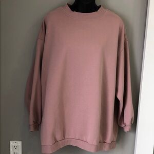 H&M Dusty Pink Sweatshirt | Size Medium | Drop Shoulder Casual Pullover